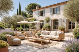 découvrez comment créer un domaine provençal élégant en utilisant les enduits chaux ressource et le mobilier raffiné de flamant pour un intérieur chaleureux et authentique.