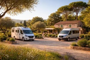 découvrez notre hébergement champêtre dans le var, idéal pour les camping-cars fiat ducato et ford transit, avec parking sécurisé et cadre naturel paisible.