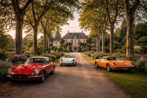 découvrez le domaine de manon, accessible en voiture de collection telles que jaguar e-type, porsche 356 et ferrari dino, pour une expérience unique alliant luxe et charme vintage.